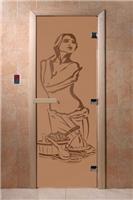 Дверь для сауны DoorWood (Дорвуд) 70x170 Основная серия Искушение (бронза матовая) правая