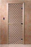 Дверь для сауны DoorWood (Дорвуд) 70x200 Основная серия Мираж (бронза) правая