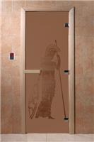 Дверь для сауны DoorWood (Дорвуд) 70x170 Основная серия Рим (бронза матовая) правая