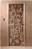 Дверь для сауны DoorWood (Дорвуд) 70x180 Основная серия Бамбук и бабочки (бронза) правая