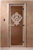 Дверь для сауны DoorWood (Дорвуд) 80x200 Основная серия Версаче (бронза) правая