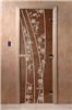 Дверь для сауны DoorWood (Дорвуд) 60x190 Основная серия Весна цветы (бронза) правая