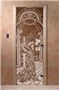 Дверь для сауны DoorWood (Дорвуд) 80x200 Основная серия Жар птица (бронза) правая