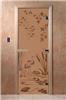Дверь для сауны DoorWood (Дорвуд) 80x200 Основная серия Камышовый рай (бронза матовое) правая