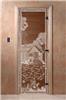 Дверь для сауны DoorWood (Дорвуд) 80x200 Основная серия Банька в лесу (бронза) левая