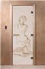 Дверь для сауны DoorWood (Дорвуд) 70x180 Основная серия Искушение (сатин) левая
