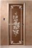 Дверь для сауны DoorWood (Дорвуд) 70x200 Основная серия Розы (бронза) левая