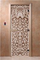 Дверь для сауны DoorWood (Дорвуд) 80x200 Основная серия Флоренция (бронза) правая