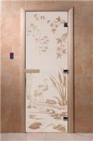 Дверь для сауны DoorWood (Дорвуд) 70x190 Основная серия Камышовый рай (сатин) правая