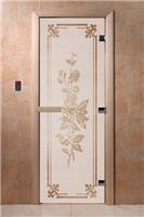 Дверь для сауны DoorWood (Дорвуд) 70x190 Основная серия Розы (сатин) правая