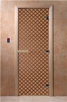 Дверь для сауны DoorWood (Дорвуд) 80x200 Основная серия Мираж (бронза матовое) правая