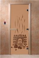 Дверь для сауны DoorWood (Дорвуд) 70x170 Основная серия Банька (бронза матовая) правая