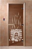 Дверь для сауны DoorWood (Дорвуд) 70x170 Основная серия Банька (бронза) правая