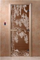 Дверь для сауны DoorWood (Дорвуд) 60x190 Основная серия Берёза (бронза) правая