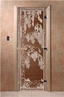Дверь для сауны DoorWood (Дорвуд) 60x180 Основная серия Берёзка (бронза) правая