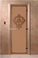 Дверь для сауны DoorWood (Дорвуд) 70x170 Основная серия Версаче (бронза матовая) правая
