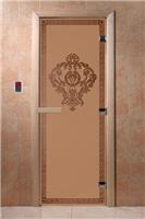 Дверь для сауны DoorWood (Дорвуд) 60x180 Основная серия Версаче (бронза матовое) правая
