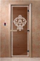 Дверь для сауны DoorWood (Дорвуд) 60x180 Основная серия Версаче (бронза) правая