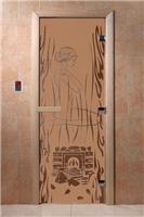 Дверь для сауны DoorWood (Дорвуд) 60x190 Основная серия Волшебный пар (бронза матовое) правая