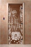 Дверь для сауны DoorWood (Дорвуд) 70x170 Основная серия Волшебный пар (бронза) правая
