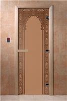 Дверь для сауны DoorWood (Дорвуд) 70x200 Основная серия Восточная арка (бронза матовое) правая
