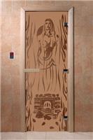 Дверь для сауны DoorWood (Дорвуд) 70x170 Основная серия Горячий пар (бронза матовая) правая