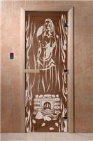Дверь для сауны DoorWood (Дорвуд) 70x170 Основная серия Горячий пар (бронза) правая