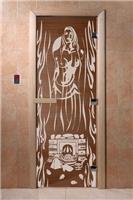 Дверь для сауны DoorWood (Дорвуд) 60x190 Основная серия Горячий пар (бронза) правая