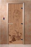 Дверь для сауны DoorWood (Дорвуд) 70x170 Основная серия Дженифер 2 (бронза матовая) правая