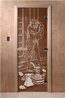 Дверь для сауны DoorWood (Дорвуд) 70x170 Основная серия Дженифер 2 (бронза) правая