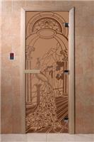 Дверь для сауны DoorWood (Дорвуд) 70x170 Основная серия Жар птица (бронза матовая) правая