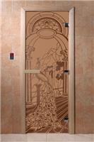 Дверь для сауны DoorWood (Дорвуд) 60x190 Основная серия Жар птица (бронза матовое) правая