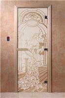 Дверь для сауны DoorWood (Дорвуд) 60x180 Основная серия Жар птица (сатин) правая