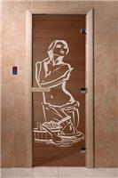 Дверь для сауны DoorWood (Дорвуд) 70x170 Основная серия Искушение (бронза) правая