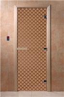 Дверь для сауны DoorWood (Дорвуд) 70x170 Основная серия Мираж (бронза матовая) правая
