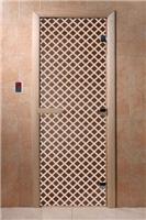Дверь для сауны DoorWood (Дорвуд) 60x190 Основная серия Мираж (бронза) правая