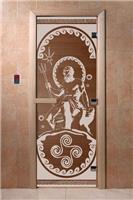 Дверь для сауны DoorWood (Дорвуд) 60x190 Основная серия Посейдон (бронза) правая