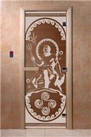 Дверь для сауны DoorWood (Дорвуд) 70x200 Основная серия Посейдон (бронза) правая