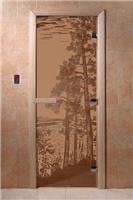 Дверь для сауны DoorWood (Дорвуд) 70x200 Основная серия Рассвет (бронза матовое) правая