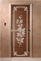 Дверь для сауны DoorWood (Дорвуд) 70x170 Основная серия Розы (бронза) правая