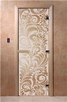 Дверь для сауны DoorWood (Дорвуд) 70x200 Основная серия Хохлома (сатин) правая