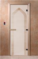 Дверь для сауны DoorWood (Дорвуд) 70x170 Основная серия Арка (сатин) левая