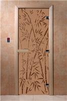 Дверь для сауны DoorWood (Дорвуд) 70x200 Основная серия Бамбук и бабочки (бронза матовое) левая