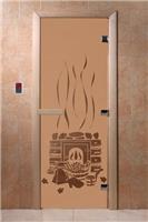 Дверь для сауны DoorWood (Дорвуд) 70x170 Основная серия Банька (бронза матовая) левая
