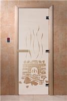 Дверь для сауны DoorWood (Дорвуд) 70x170 Основная серия Банька (сатин) левая
