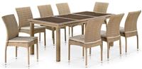 Комплект обеденной мебели Афина 8+1, T365/Y380B-W65 8PCS Light Brown, иск. Ротанг