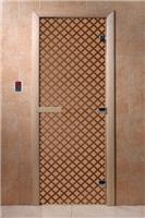Дверь для сауны DoorWood (Дорвуд) 70x170 Основная серия Мираж (бронза матовая) левая