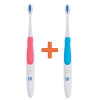 Комплект зубных щеток CS-161: розовая + голубая (2 шт)