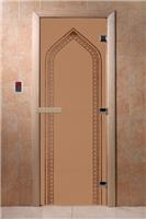 Дверь для сауны DoorWood (Дорвуд) 70x170 Основная серия Арка (бронза матовая) левая