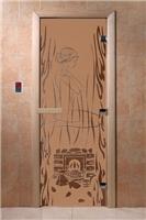 Дверь для сауны DoorWood (Дорвуд) 70x170 Основная серия Волшебный пар (бронза матовая) левая